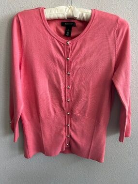 White House Black Market Coral 3/4 sleeve Sweater